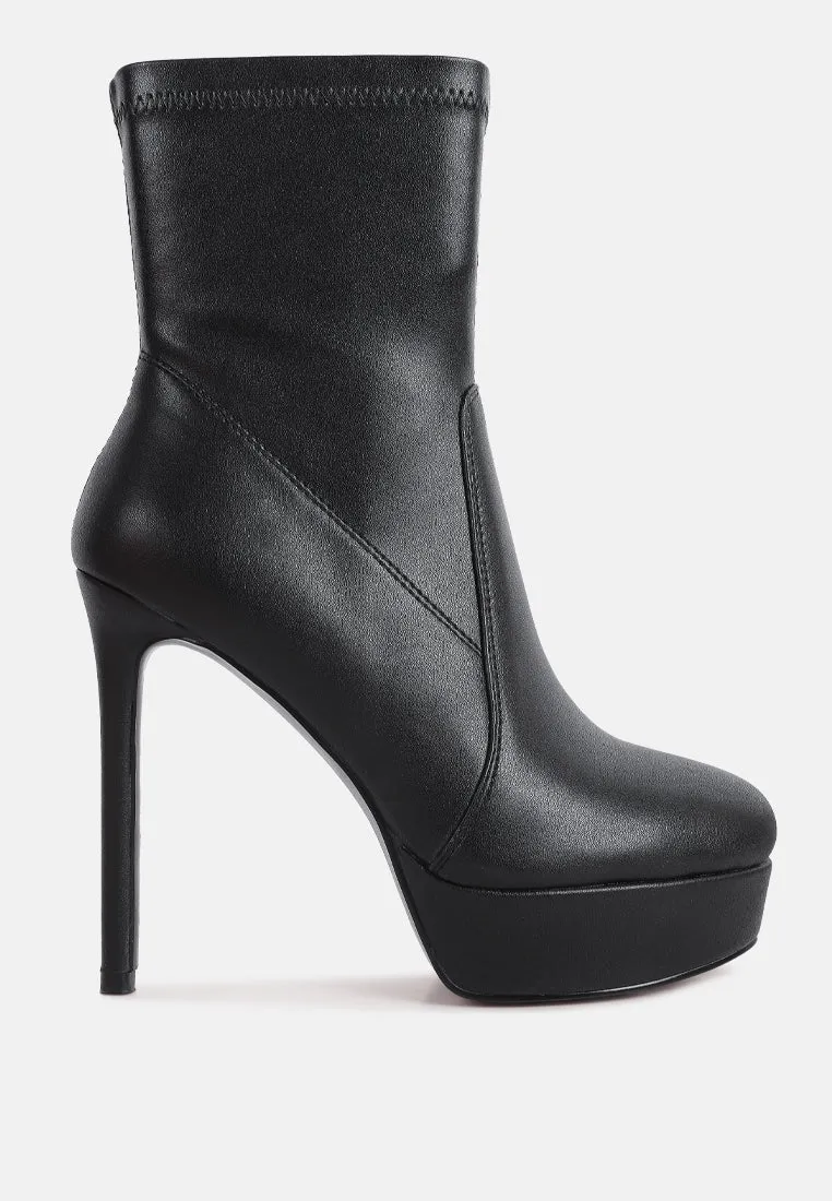 Rossetti Stretch Pu High Heel Ankle Boots By Ruw