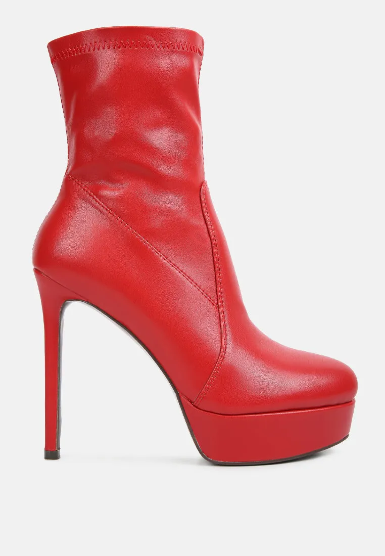 Rossetti Stretch Pu High Heel Ankle Boots By Ruw