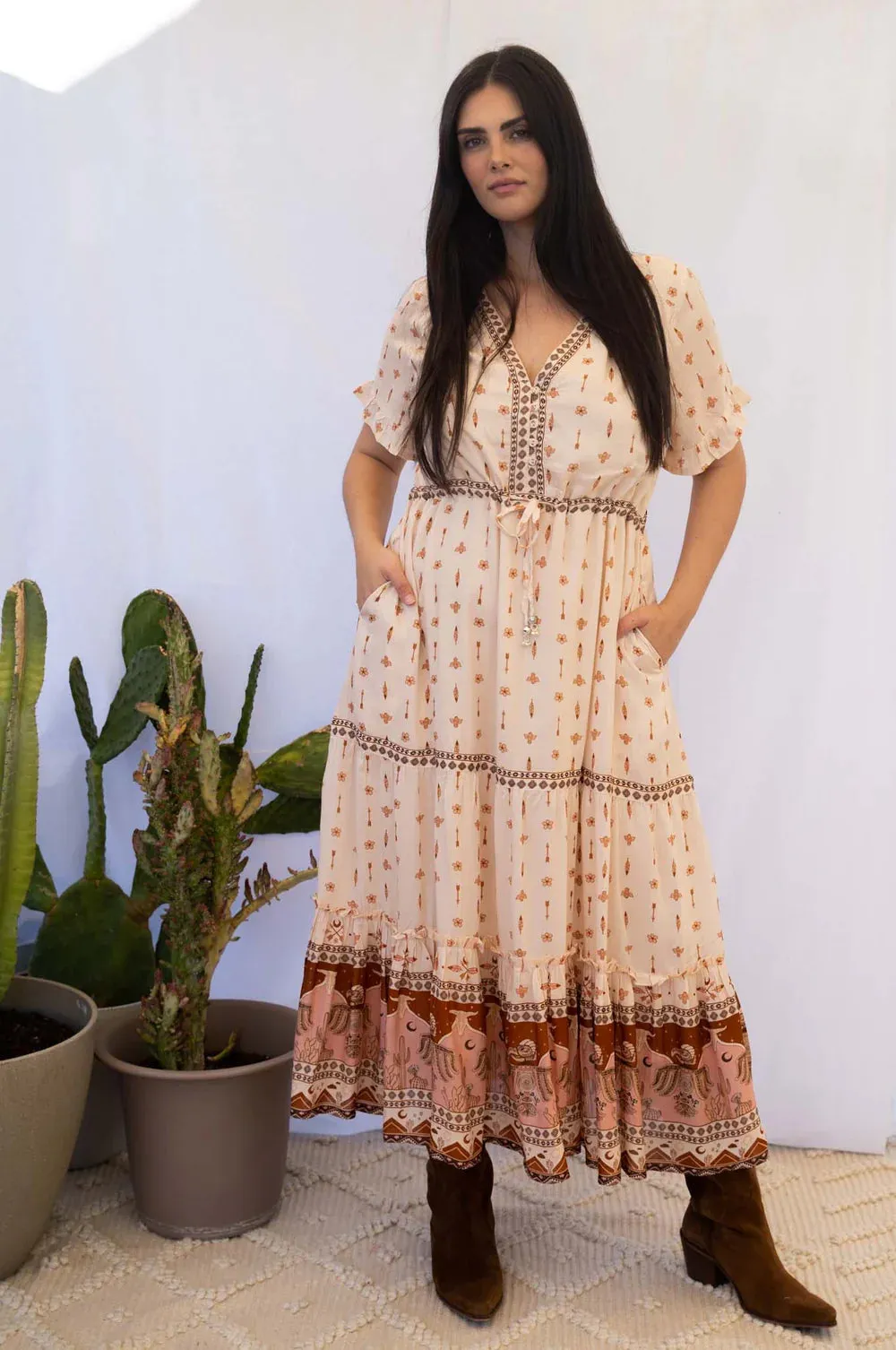 Runway Maxi Dress Sandstone - SOLD OUT