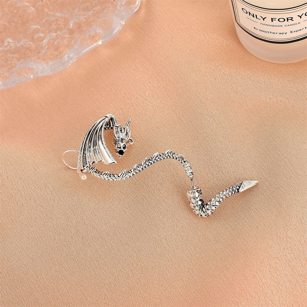 Silver-Plated Dragon Ear Cuff
