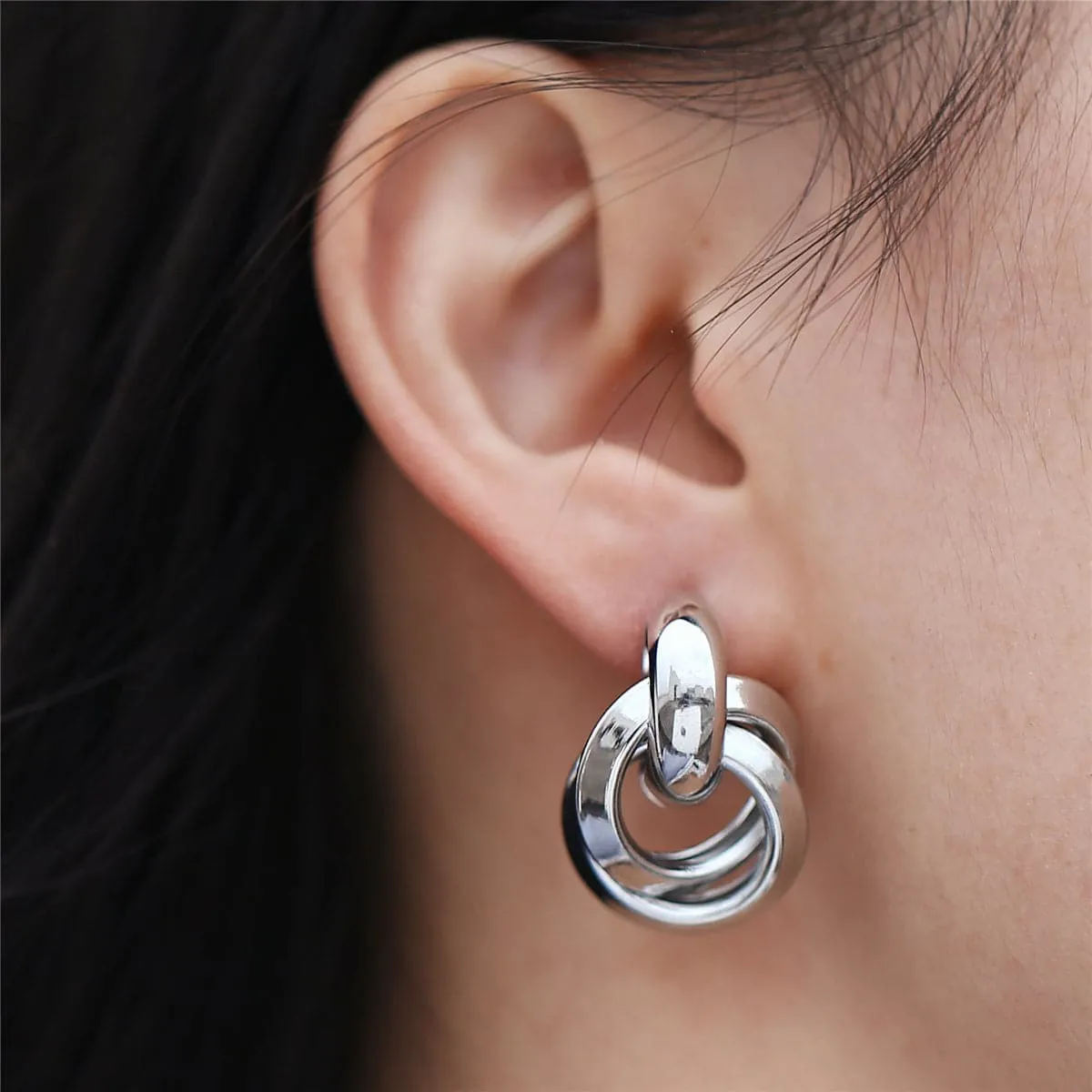 Silver-Plated Knot Drop Earrings