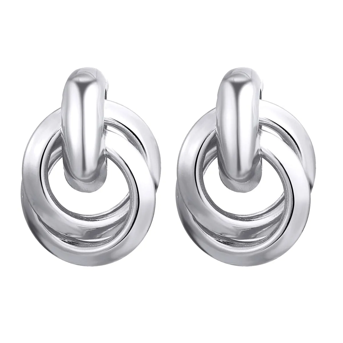 Silver-Plated Knot Drop Earrings
