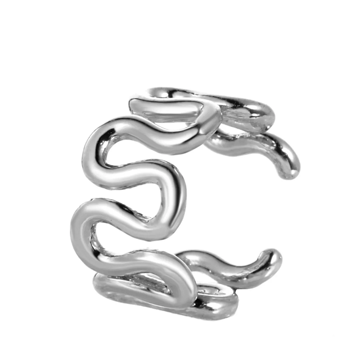 Silver-Plated Snake Ear Cuff