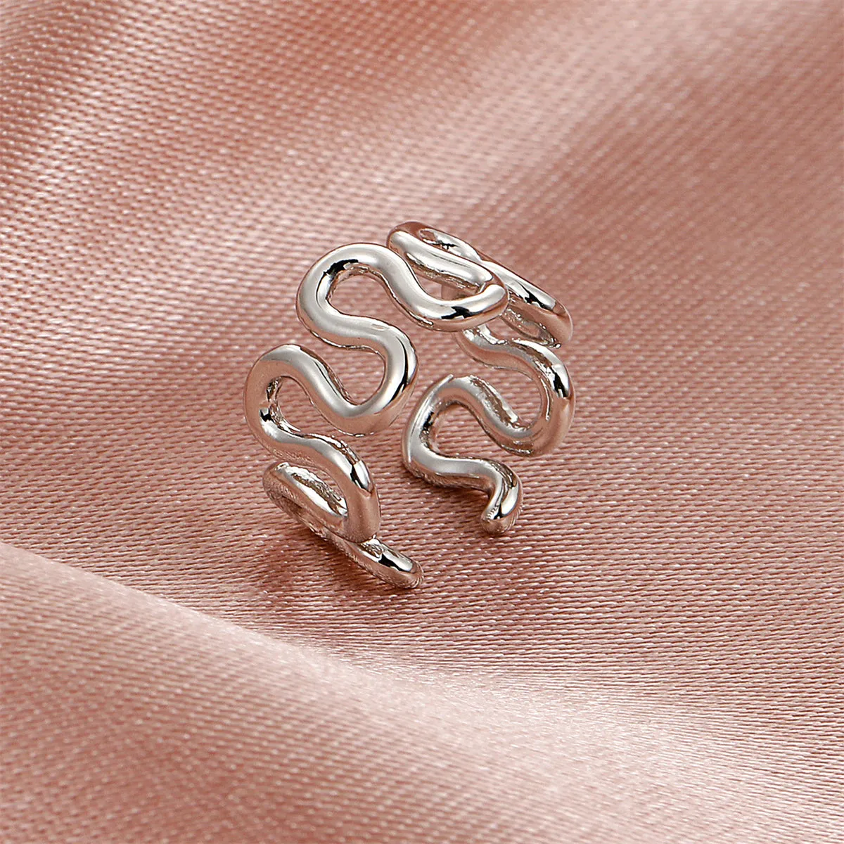 Silver-Plated Snake Ear Cuff