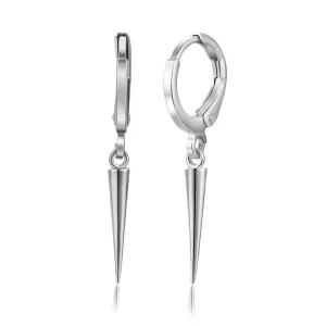 Silver-Plated Spike Huggie Earrings