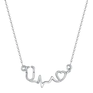 Silver-Plated Stethoscope Pendant Necklace