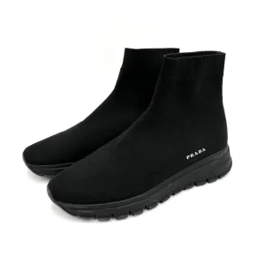 Sock-Style Fabric Platform Boots 38 Black