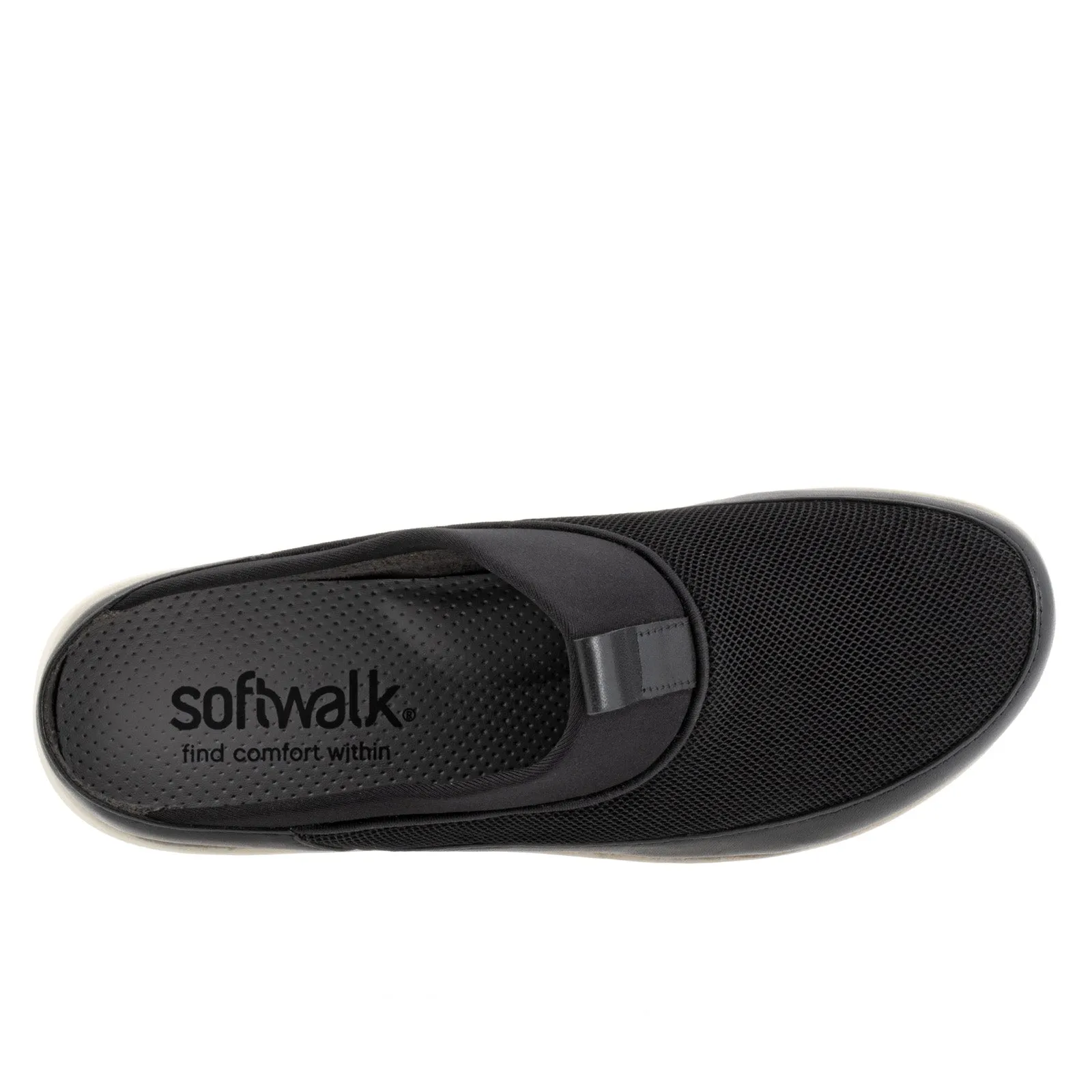 Softwalk Aberdeen Sport S2300-001 Womens Black Leather Clog Flats Shoes