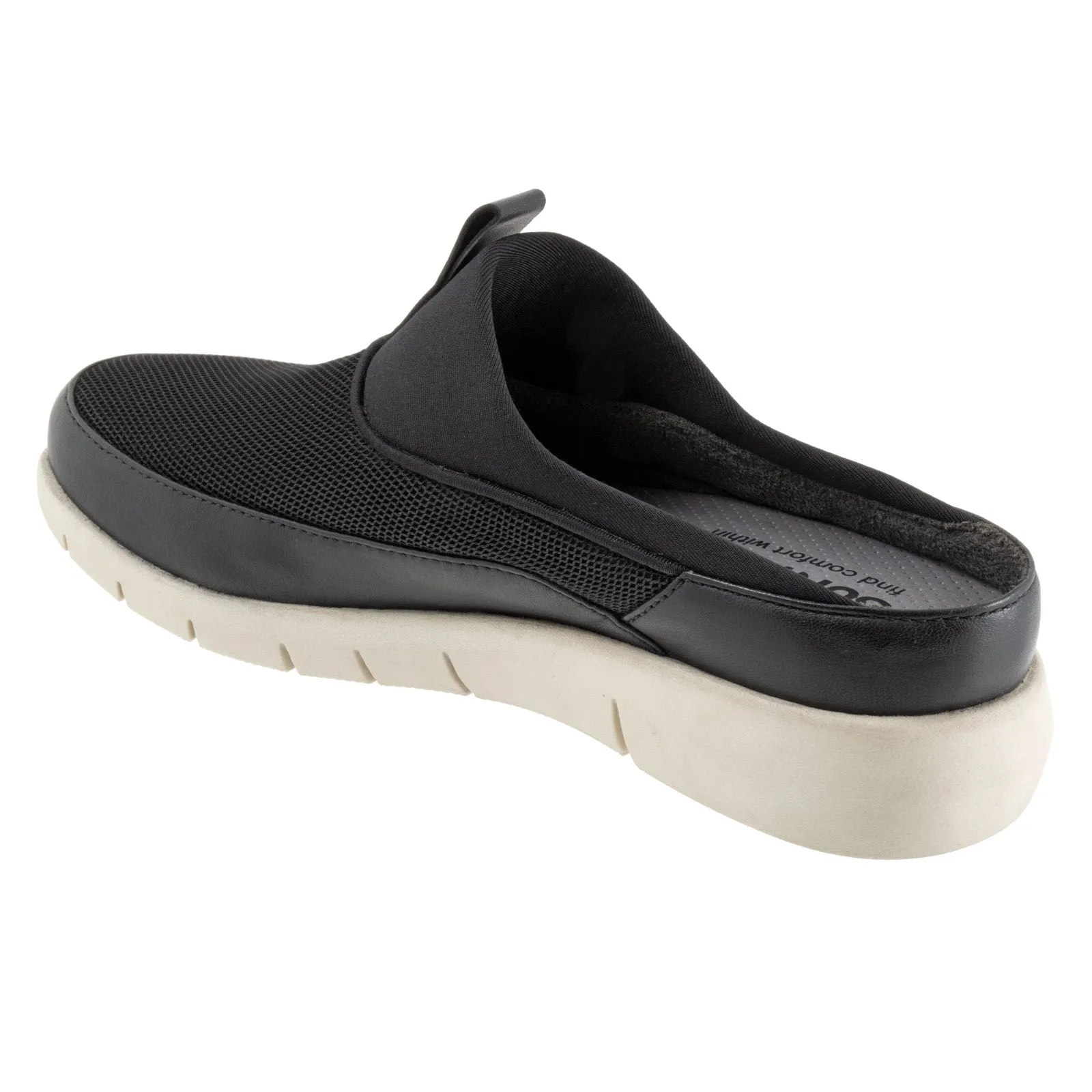Softwalk Aberdeen Sport S2300-001 Womens Black Leather Clog Flats Shoes