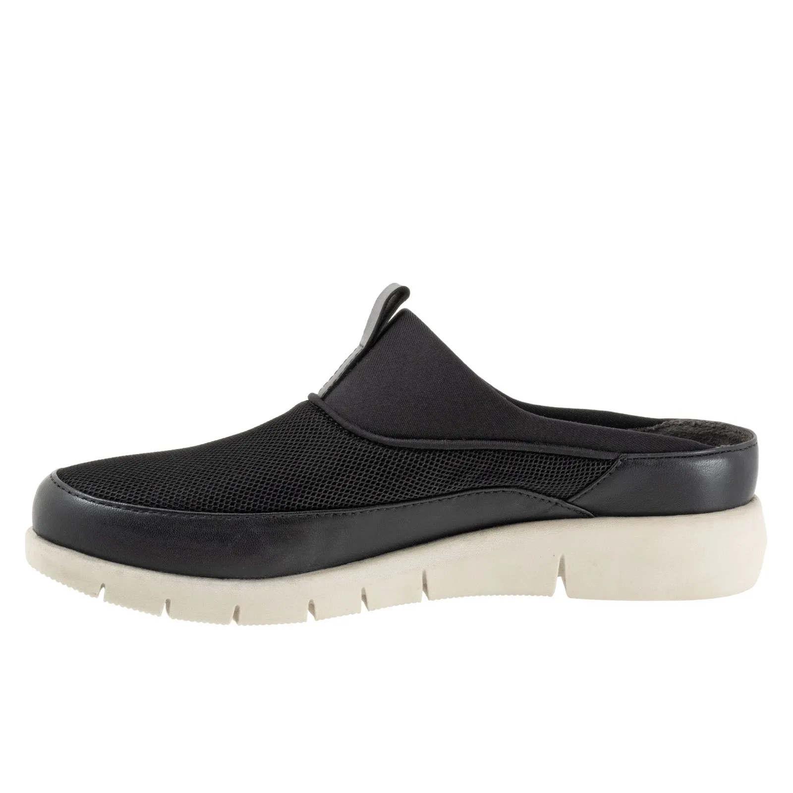 Softwalk Aberdeen Sport S2300-001 Womens Black Leather Clog Flats Shoes