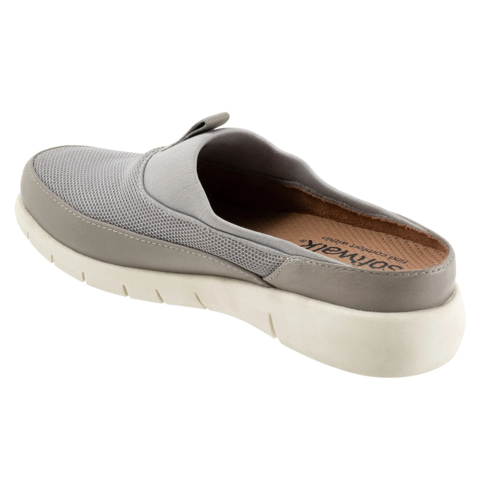 Softwalk Aberdeen Sport S2300-058 Womens Gray Extra Wide Clog Flats Shoes