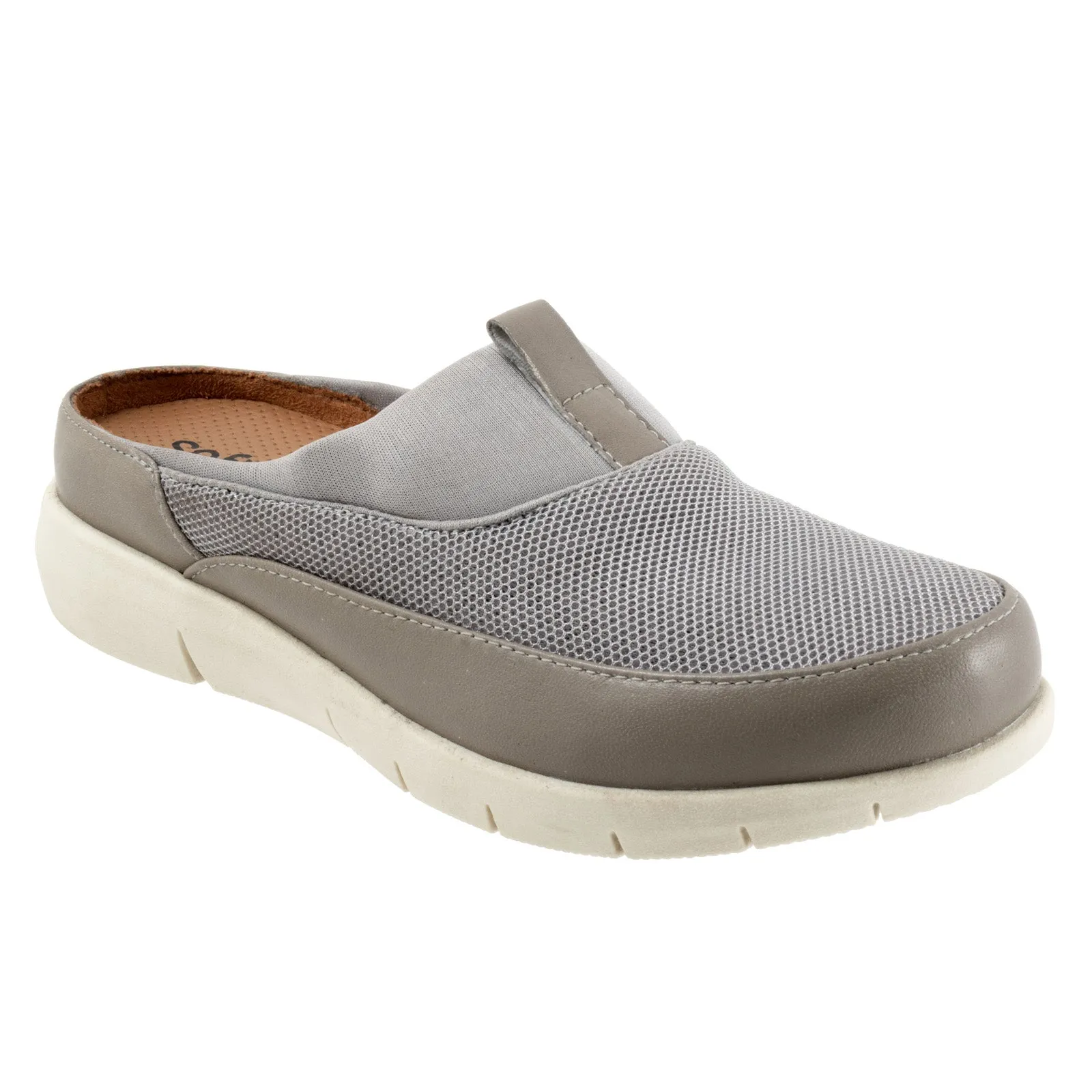 Softwalk Aberdeen Sport S2300-058 Womens Gray Extra Wide Clog Flats Shoes