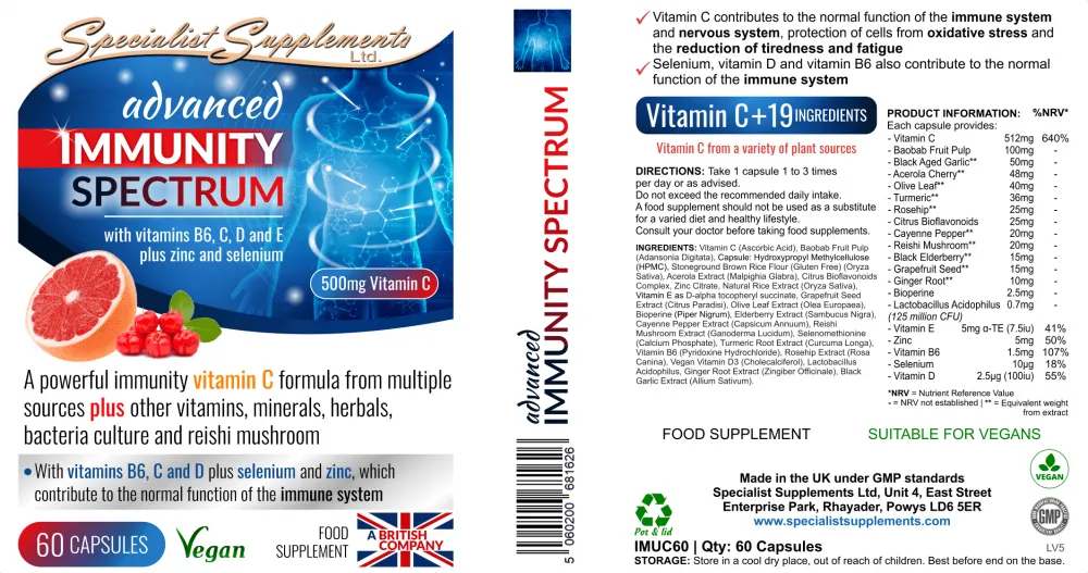 Specialist Supplements Advanced Immunity Spectrum 60's