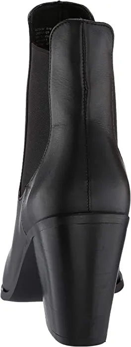 STEVEN by Steve Madden Women's GAIL Ankle Boot, Black Leather, 10 M US