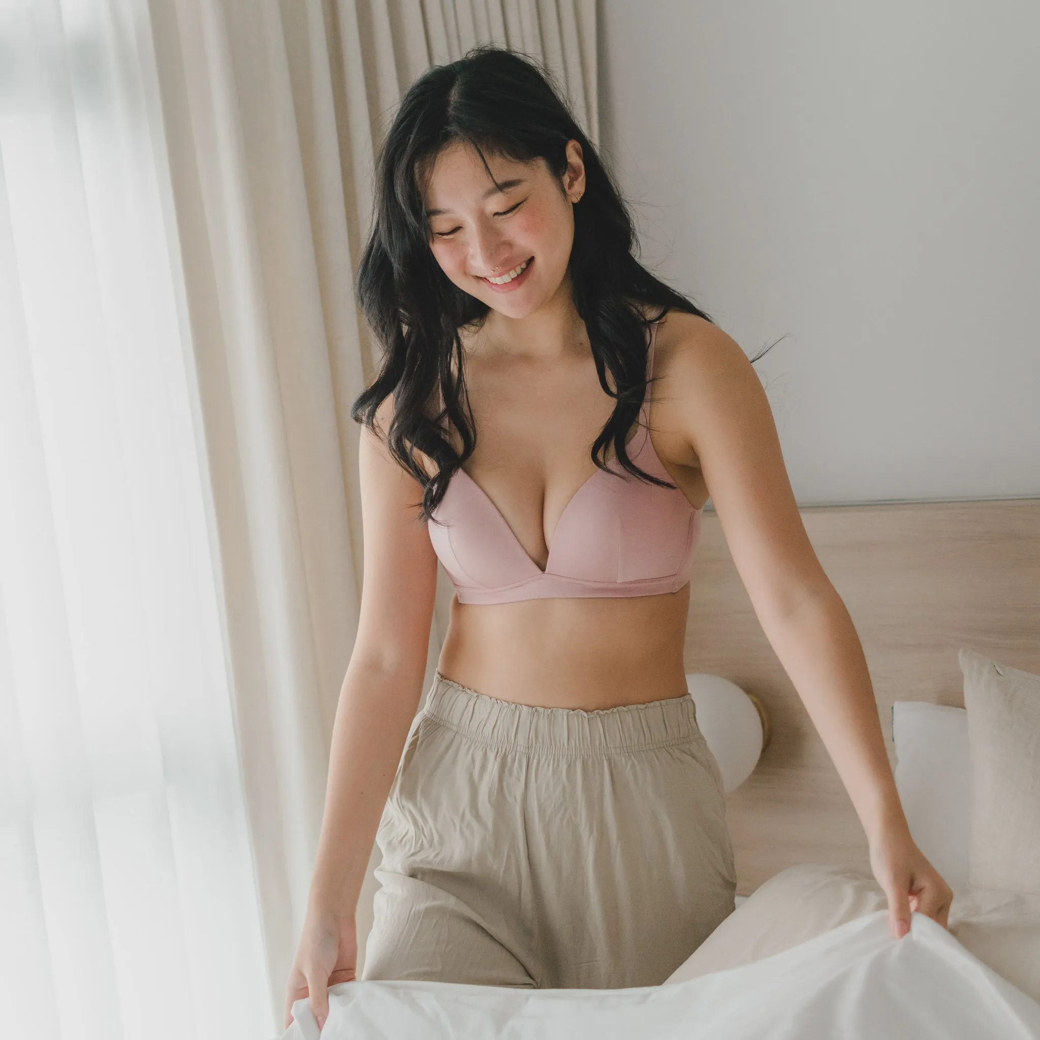 Supportive Flexi-Fit! Lightly-Lined Wireless Bra in Dusk Blush