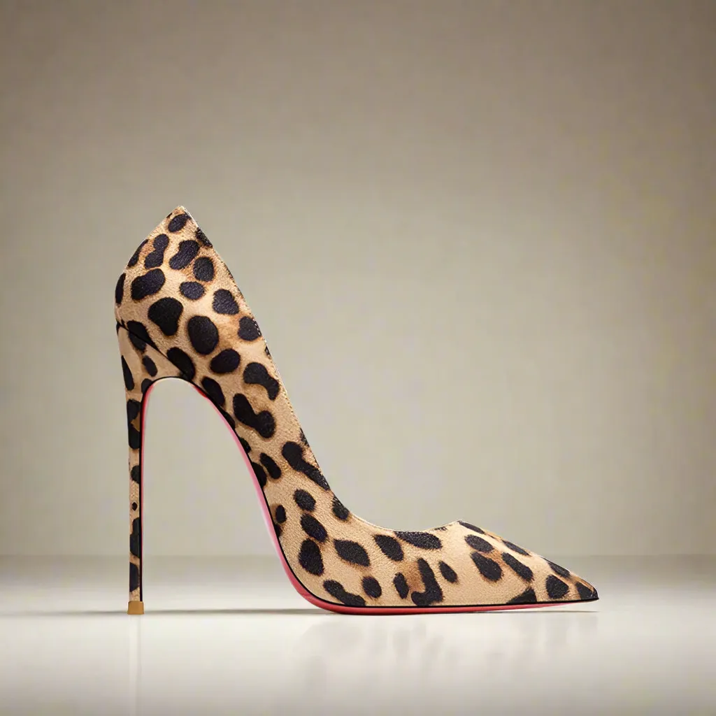 Tabitha Leopard Flock Red Bottom Heels