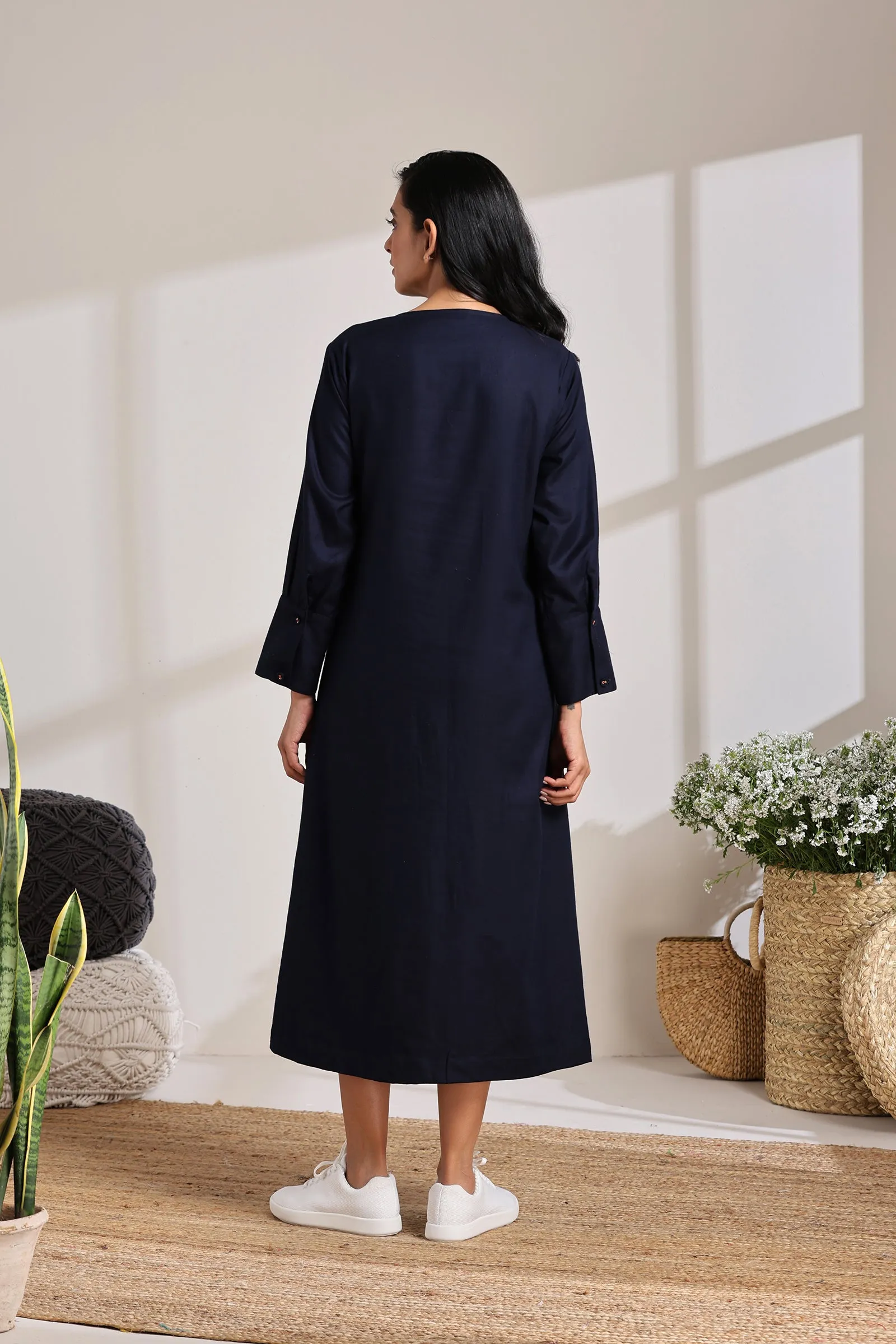 TAPE PLACKET DRESS