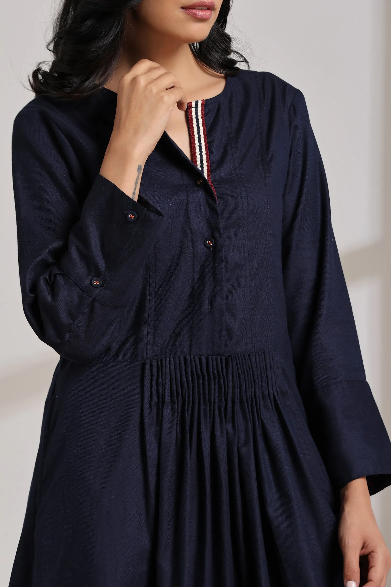 TAPE PLACKET DRESS
