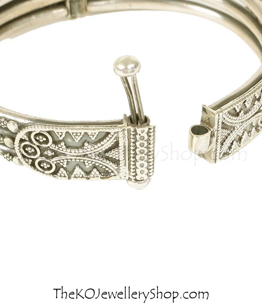 The Chirag Silver Bracelet (3 line/Size 2.6)