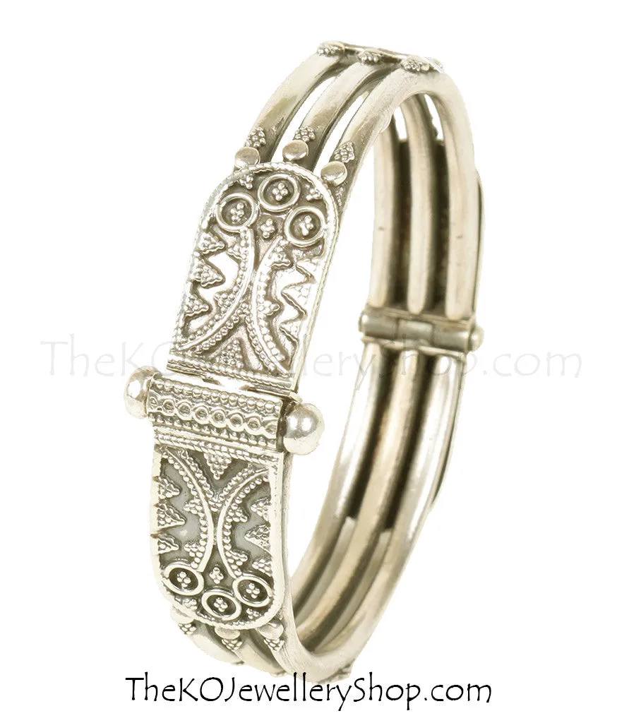 The Chirag Silver Bracelet (3 line/Size 2.6)