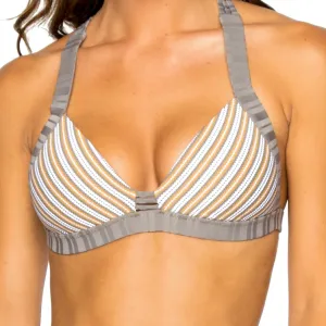 TORRE DE ORO - Molded Push Up Bandeau Halter Top