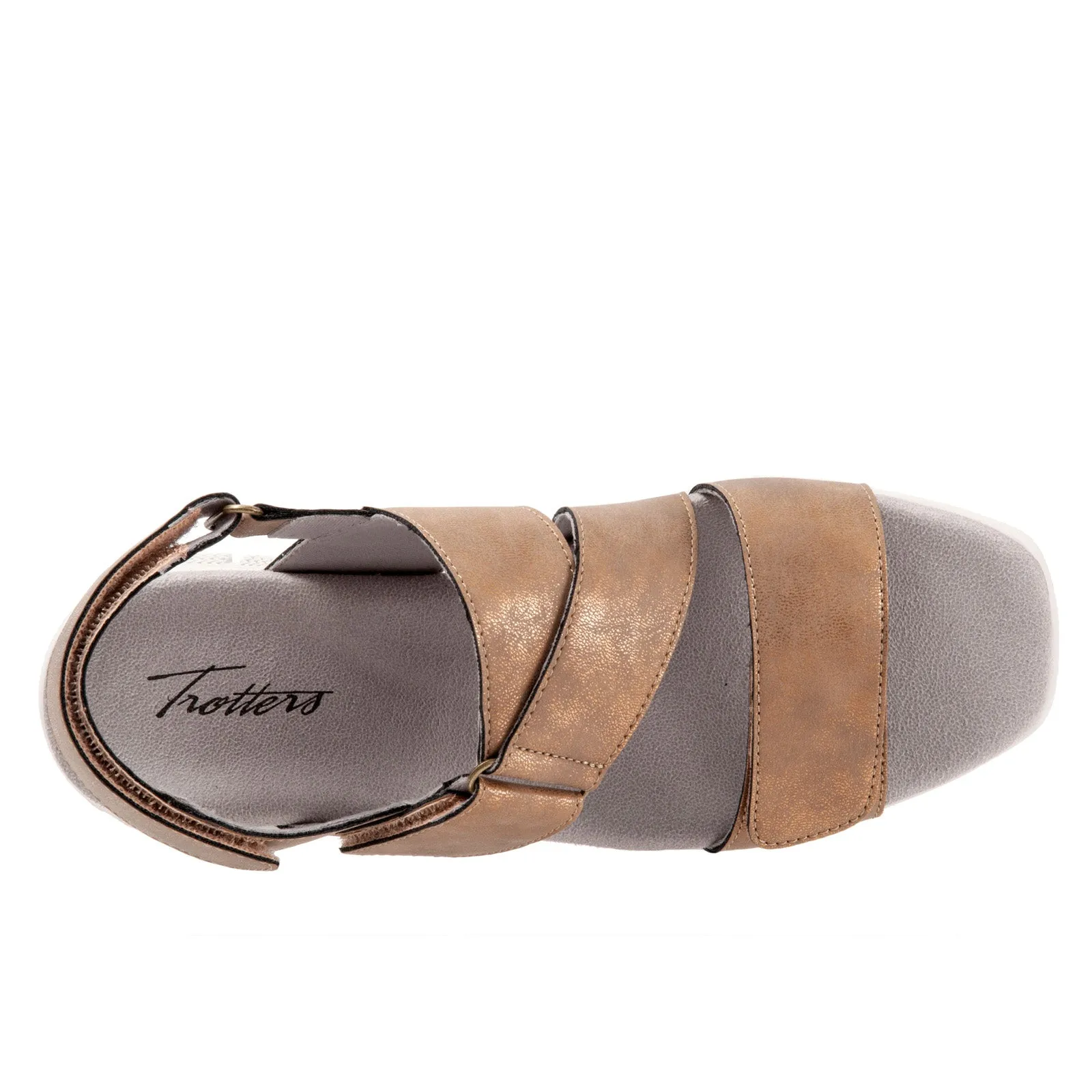 Trotters Tatia T2237-233 Womens Brown Narrow Leather Sport Sandals Shoes