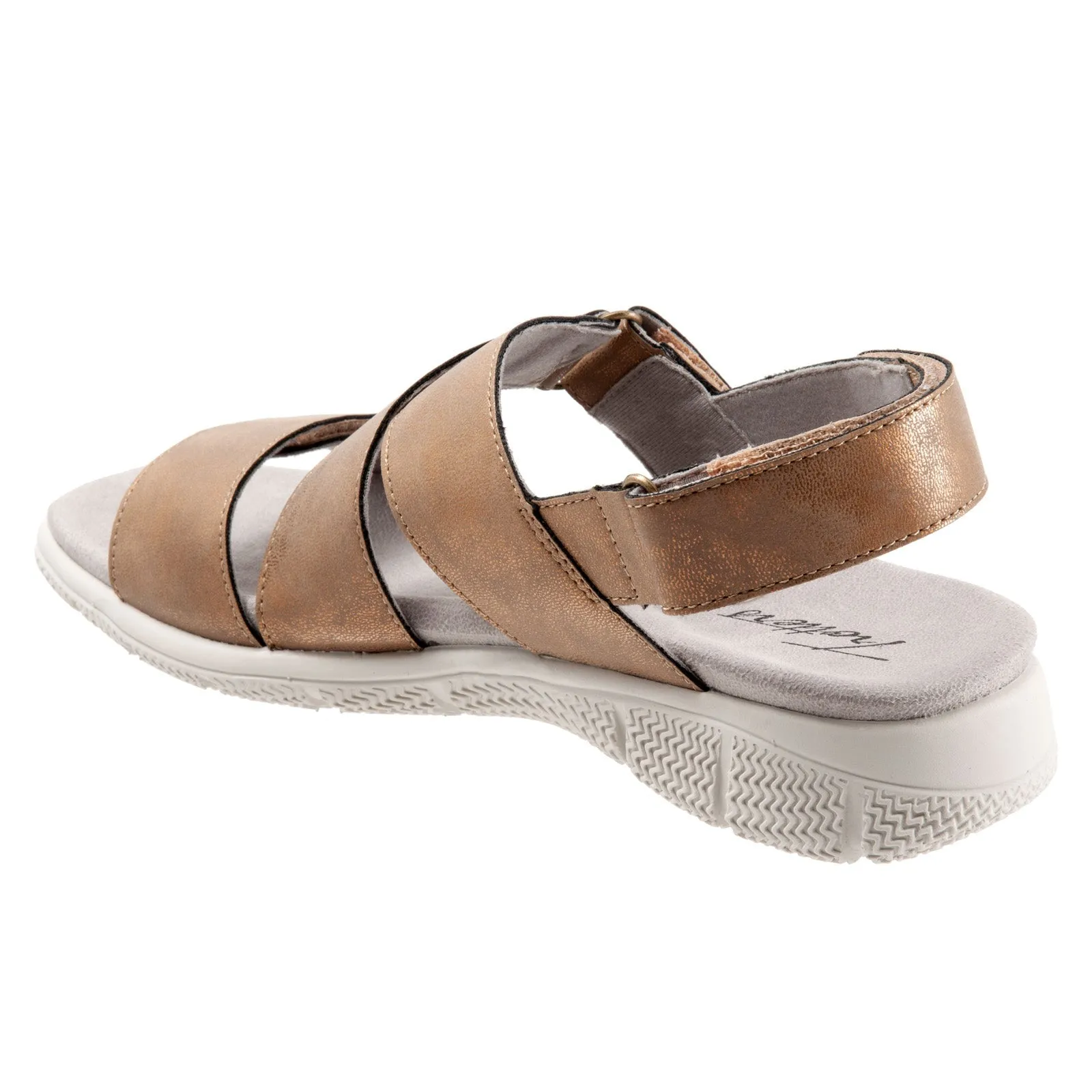 Trotters Tatia T2237-233 Womens Brown Narrow Leather Sport Sandals Shoes