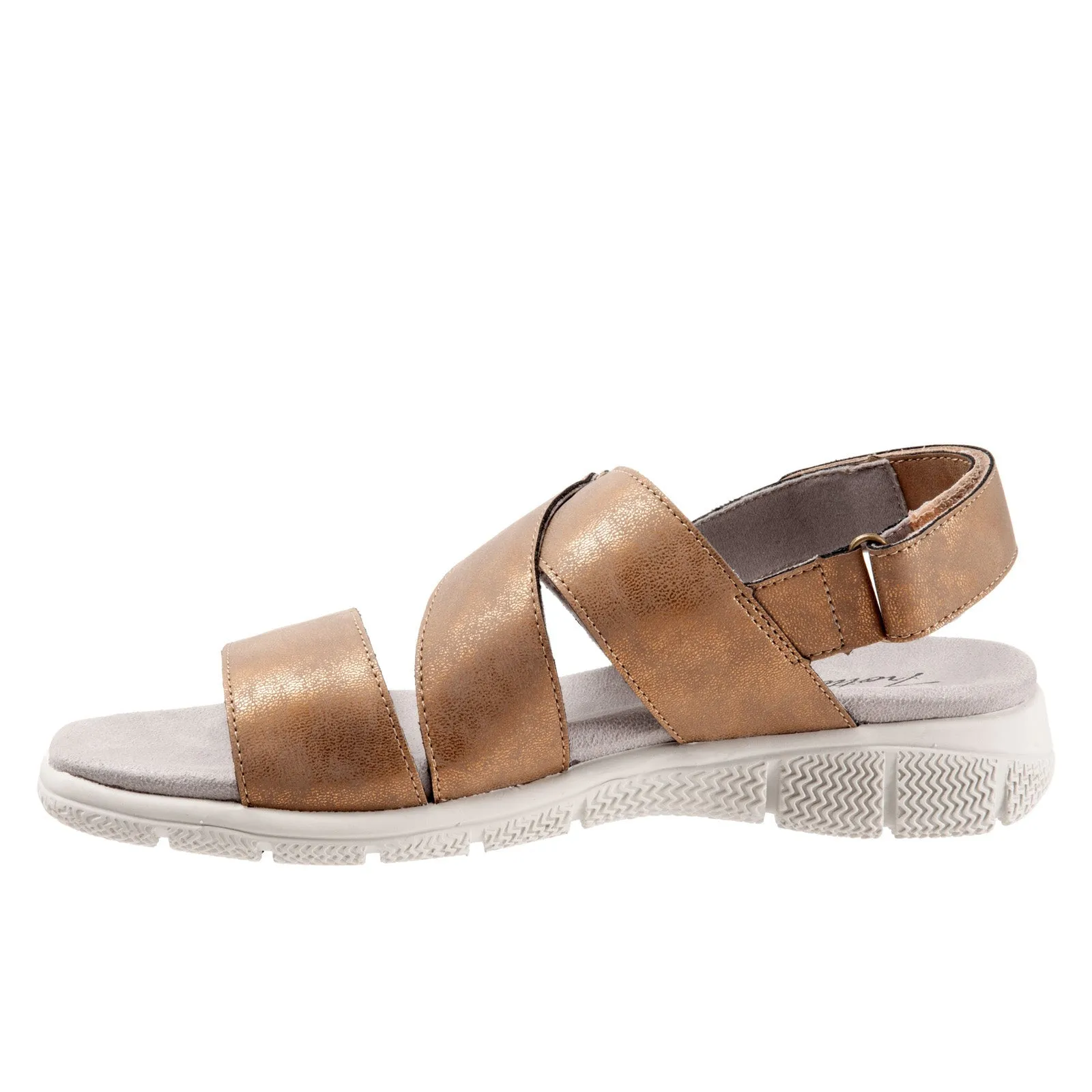 Trotters Tatia T2237-233 Womens Brown Narrow Leather Sport Sandals Shoes