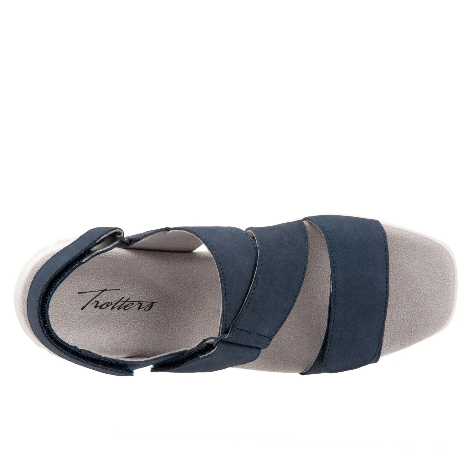 Trotters Tatia T2237-414 Womens Blue Nubuck Strap Sport Sandals Shoes
