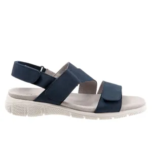 Trotters Tatia T2237-414 Womens Blue Nubuck Strap Sport Sandals Shoes