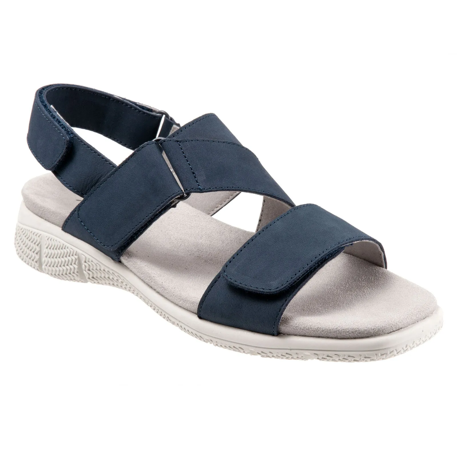 Trotters Tatia T2237-414 Womens Blue Nubuck Strap Sport Sandals Shoes
