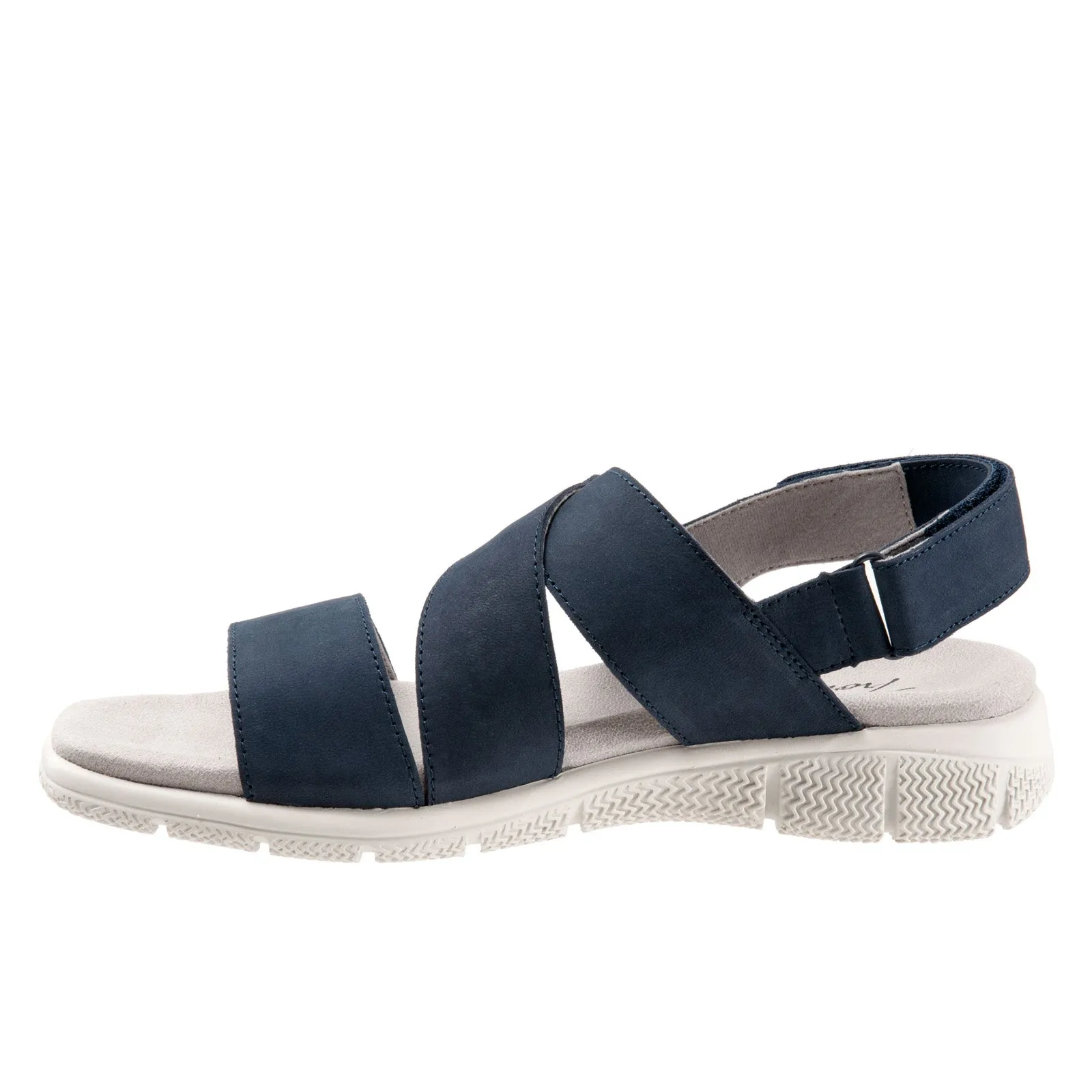 Trotters Tatia T2237-414 Womens Blue Nubuck Strap Sport Sandals Shoes