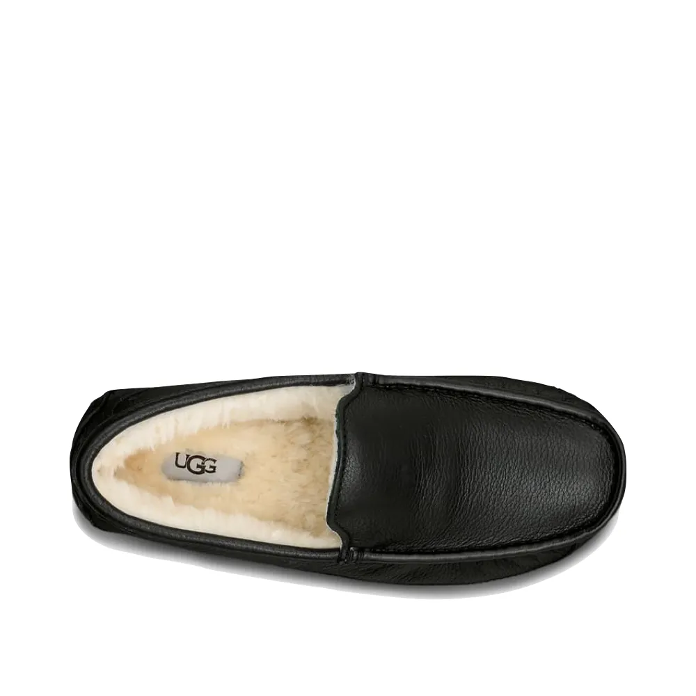 UGG Ascot Leather Moccasin Slipper (Black)