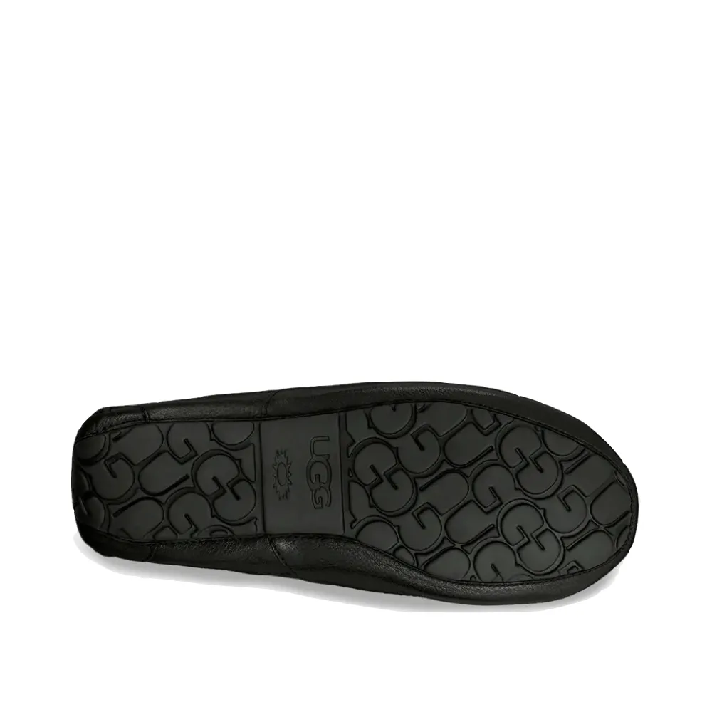 UGG Ascot Leather Moccasin Slipper (Black)