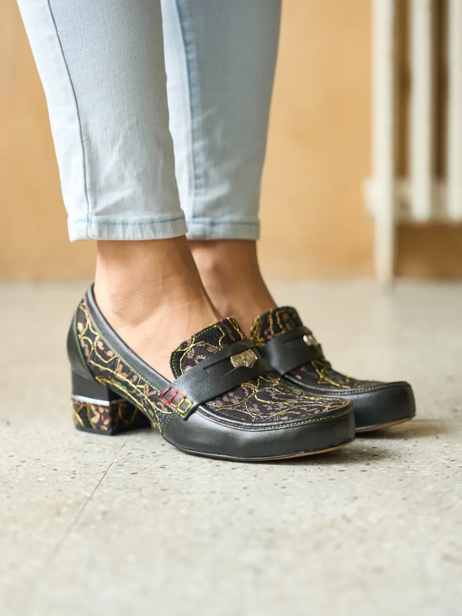 Vicconfy | Winny Jacquard Leather Loafer