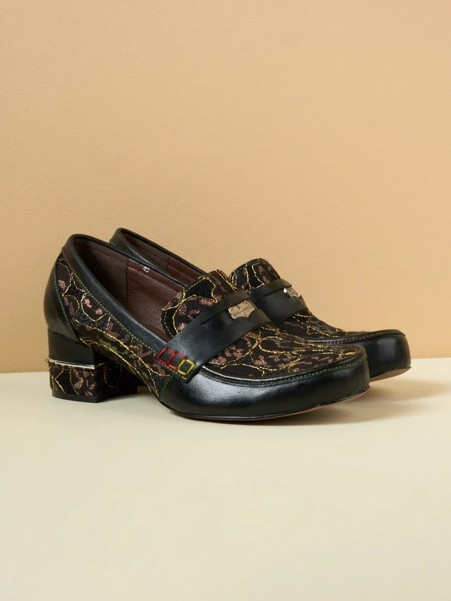 Vicconfy | Winny Jacquard Leather Loafer