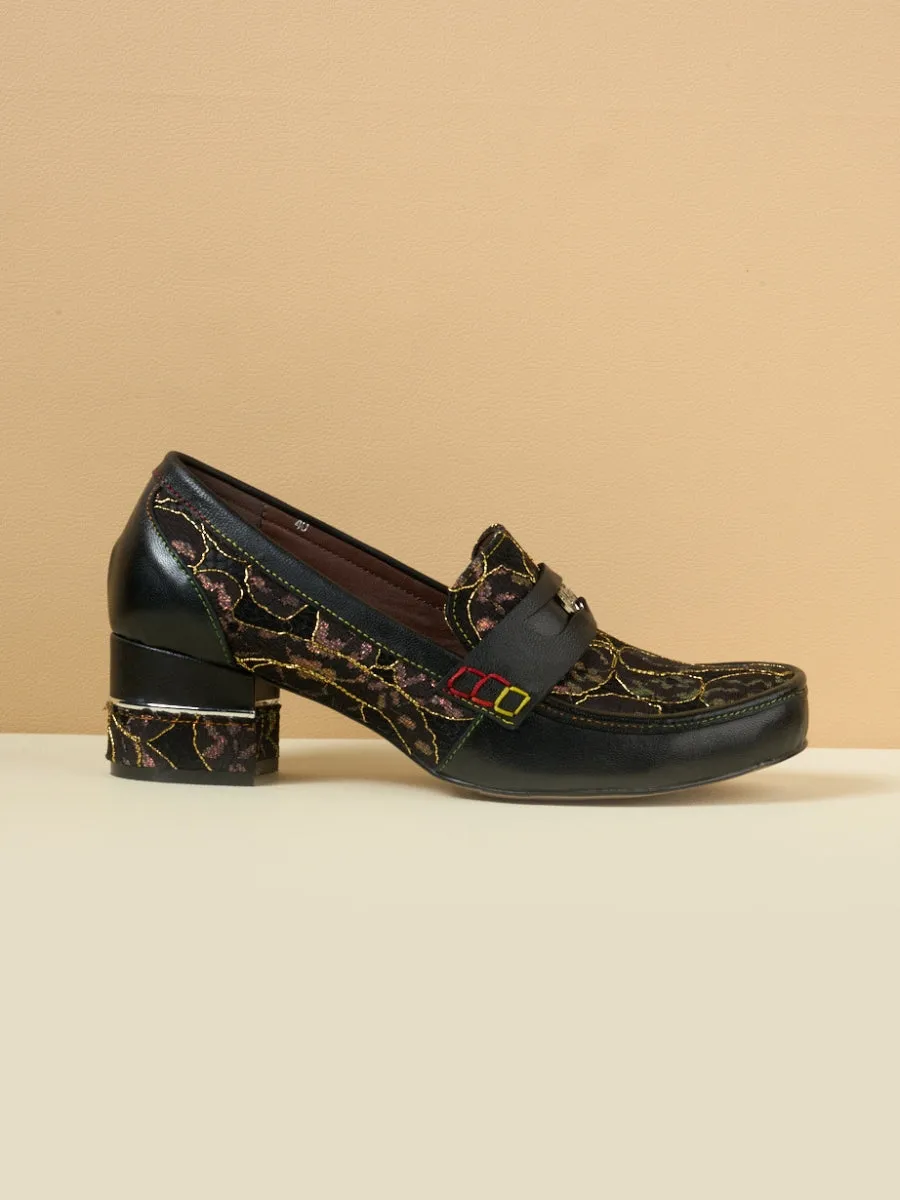 Vicconfy | Winny Jacquard Leather Loafer