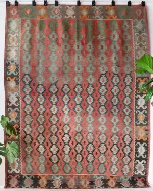 Vintage Edirne Kilim Rug 7'x9'2"