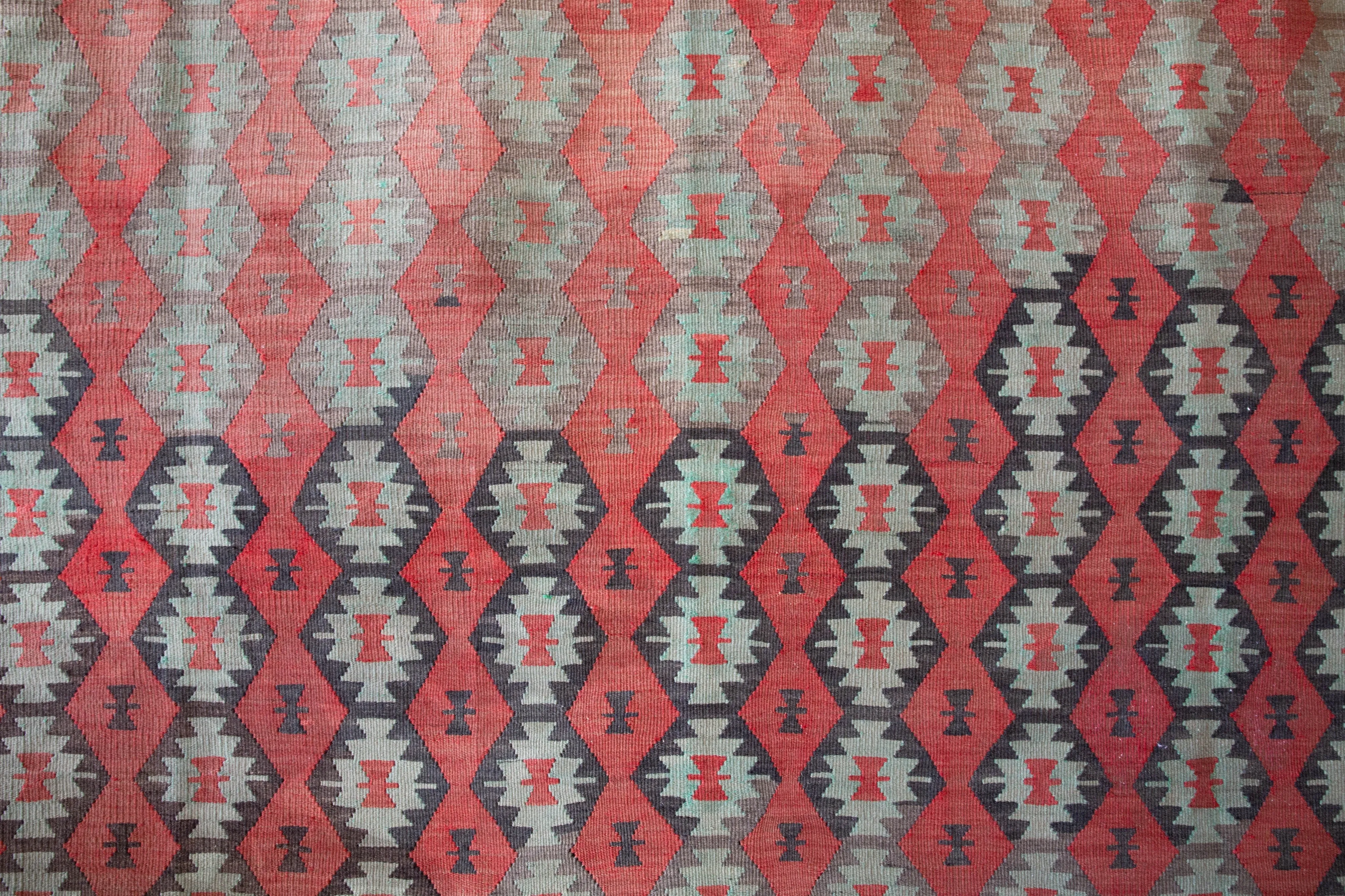 Vintage Edirne Kilim Rug 7'x9'2"