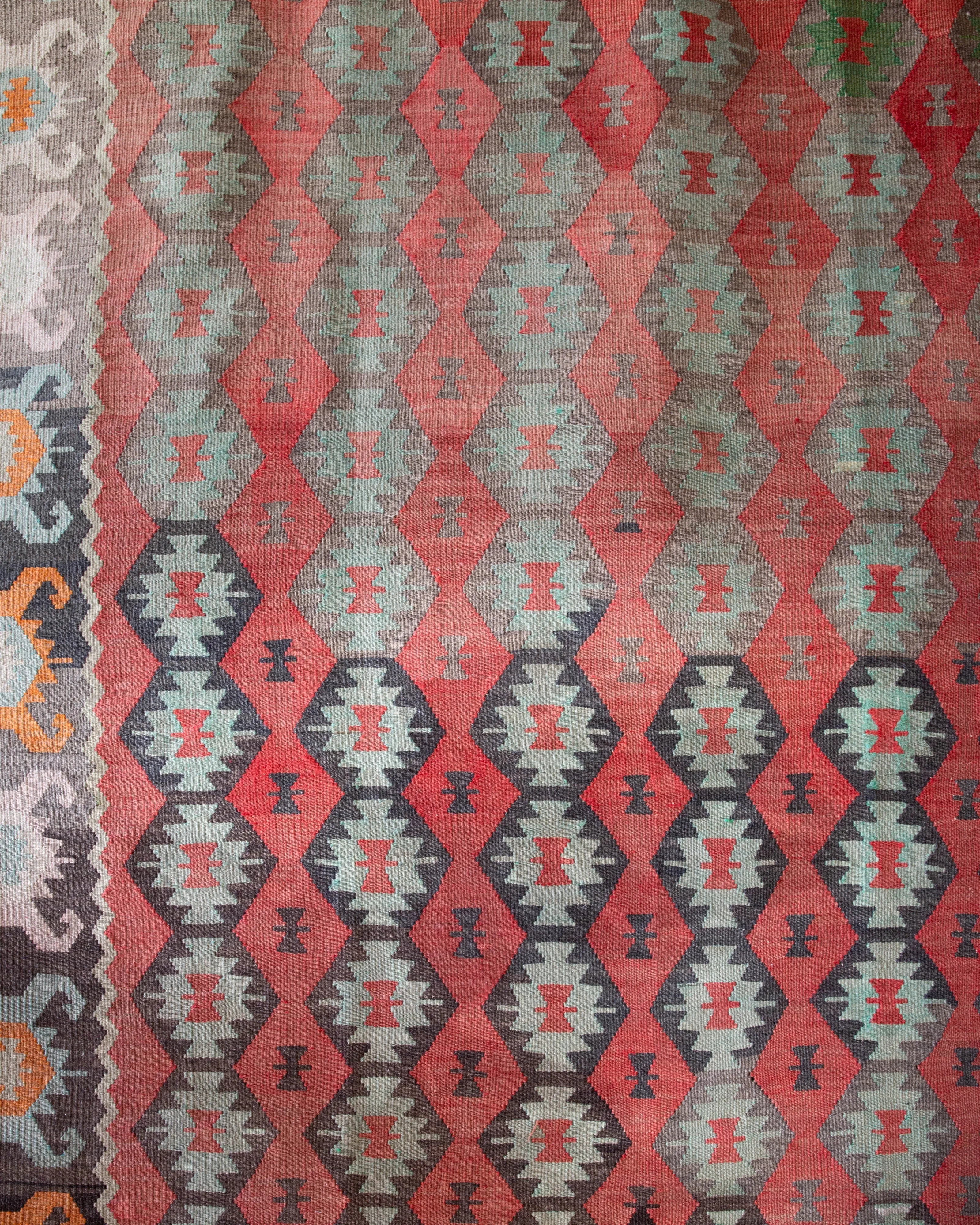 Vintage Edirne Kilim Rug 7'x9'2"