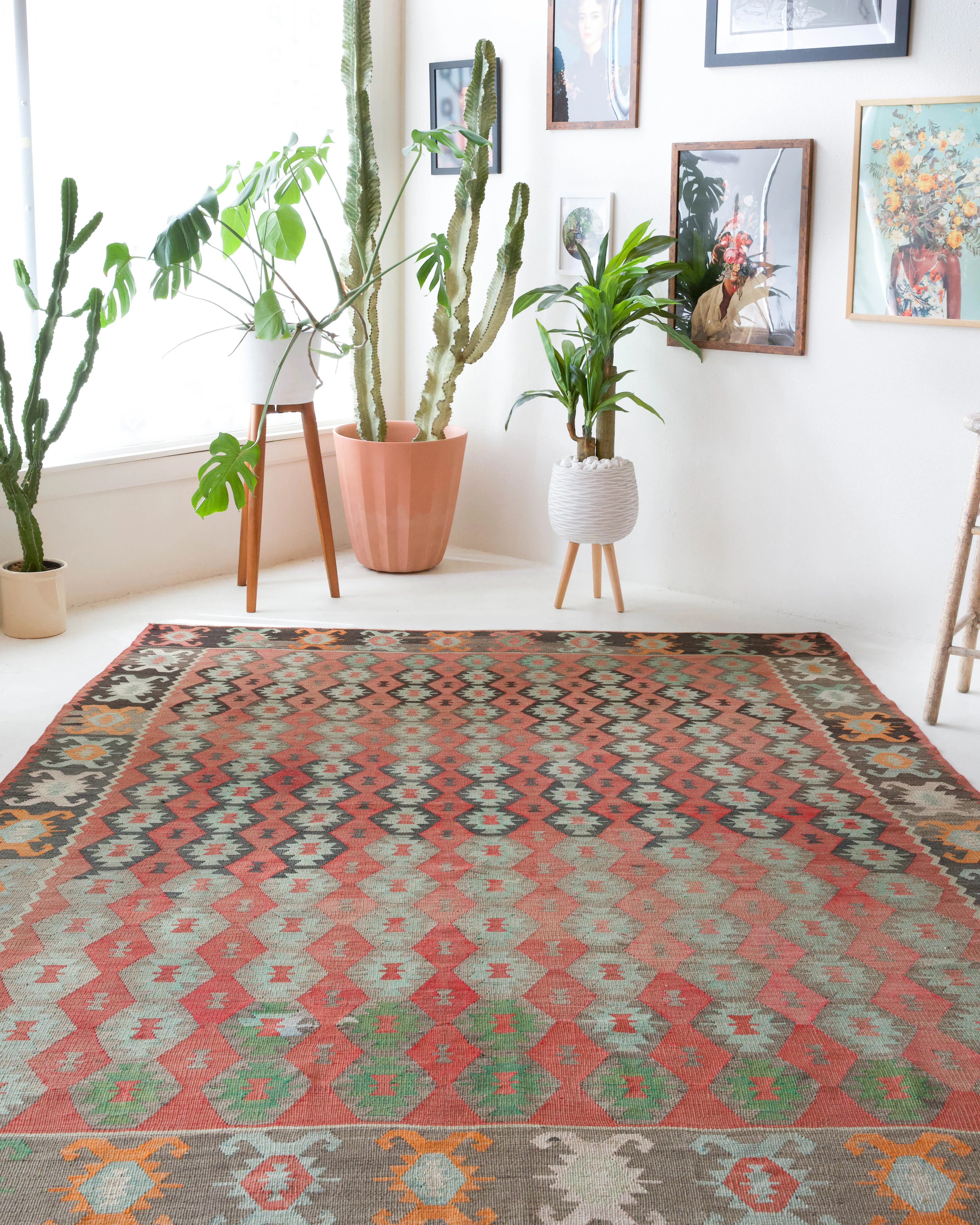 Vintage Edirne Kilim Rug 7'x9'2"