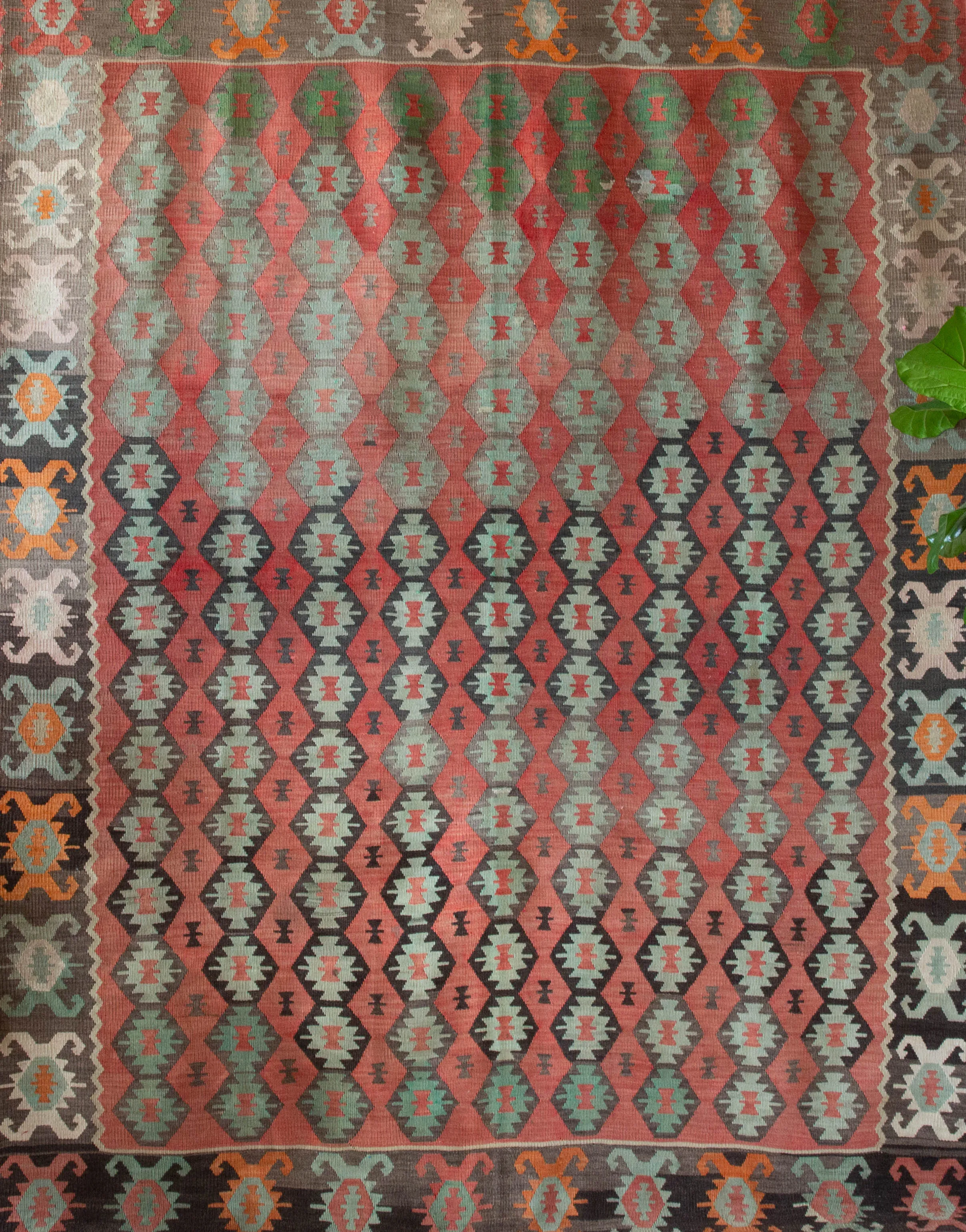 Vintage Edirne Kilim Rug 7'x9'2"