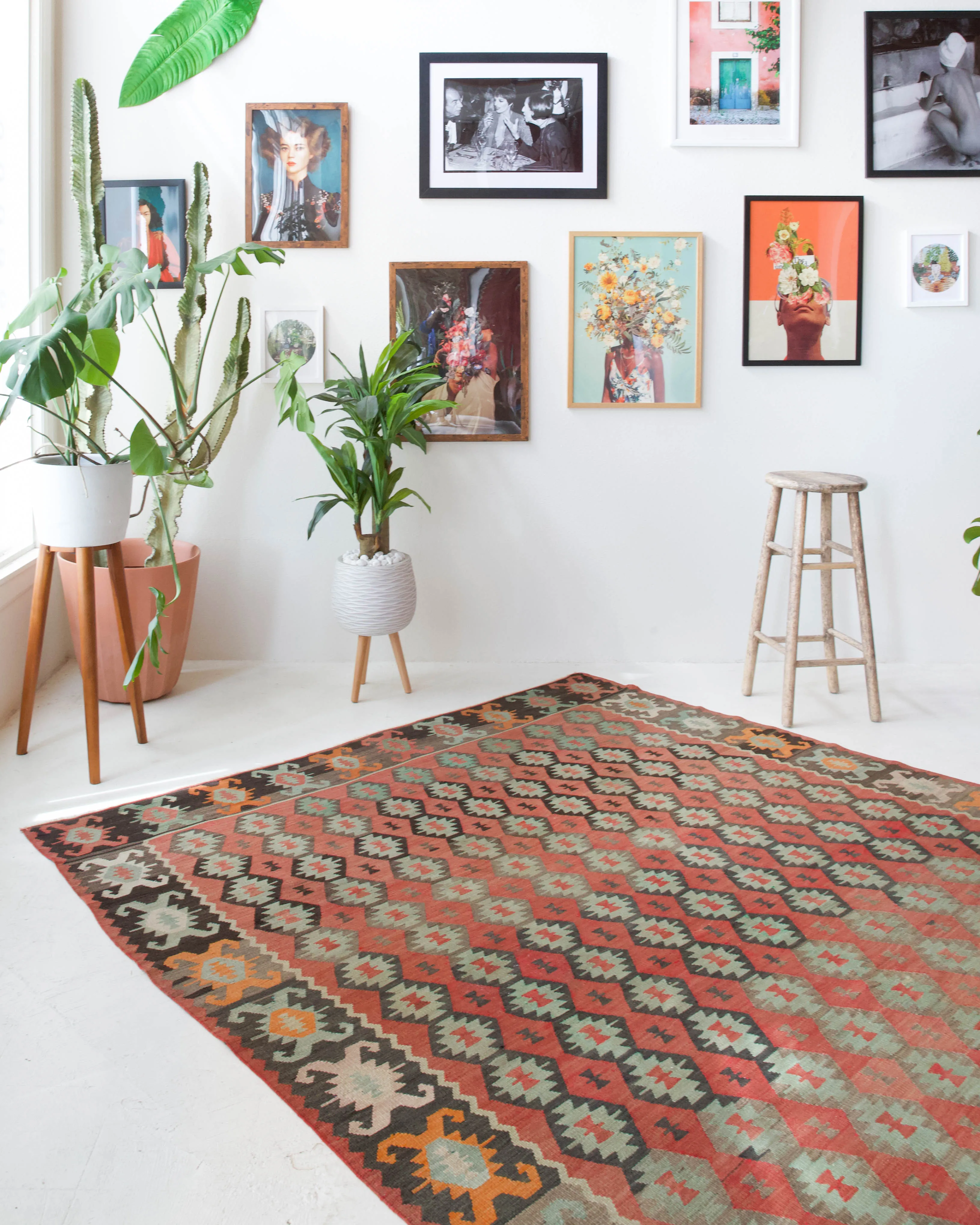 Vintage Edirne Kilim Rug 7'x9'2"