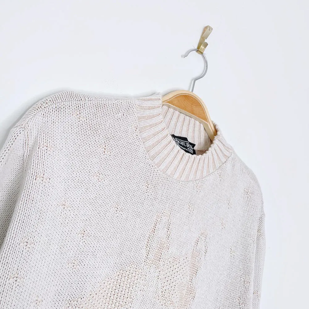 vintage parkhurst minimal horse knit cotton sweater