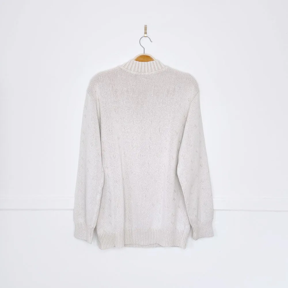 vintage parkhurst minimal horse knit cotton sweater