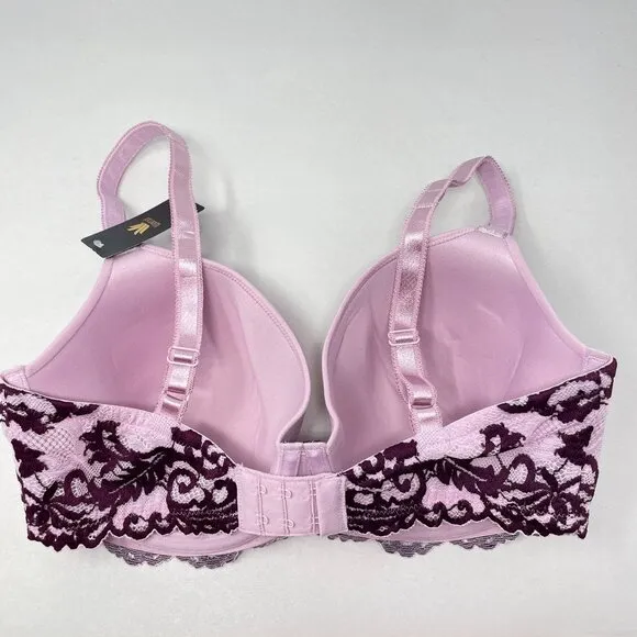 Wacoal Instant Icon T-Shirt Bra Size 32DDD Purple Lace Detail 853322