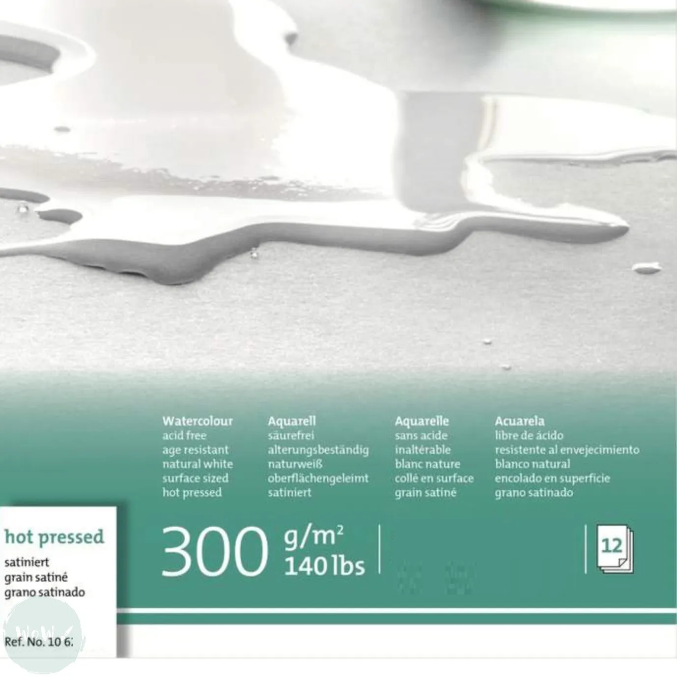 Watercolour Paper - BLOCK -  Hahnemuhle - HARMONY - 300gsm / 140lb - Hot Pressed - 12 x 16"
