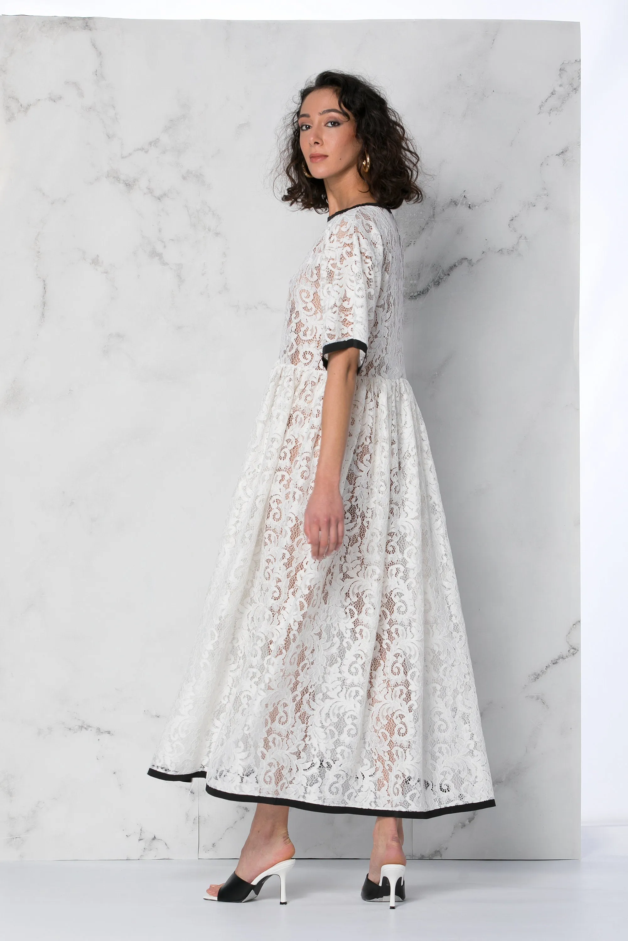 White Lace Dress, White Maxi Dress, Lace Wedding Dress, Lace Maxi Dress, Lace Maternity Dress, See Through Dress, Avant Garde Clothing,Dress