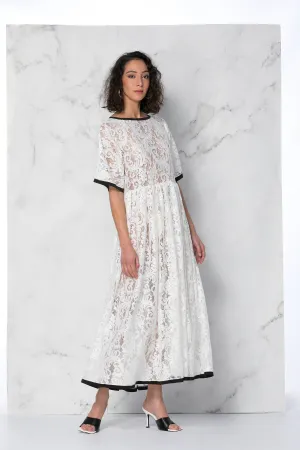 White Lace Dress, White Maxi Dress, Lace Wedding Dress, Lace Maxi Dress, Lace Maternity Dress, See Through Dress, Avant Garde Clothing,Dress