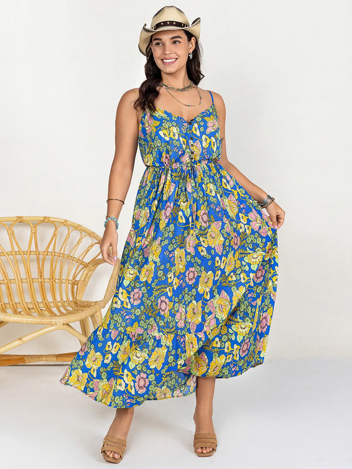 Wildflower Waltz Ruffle Maxi Dress – Plus Size